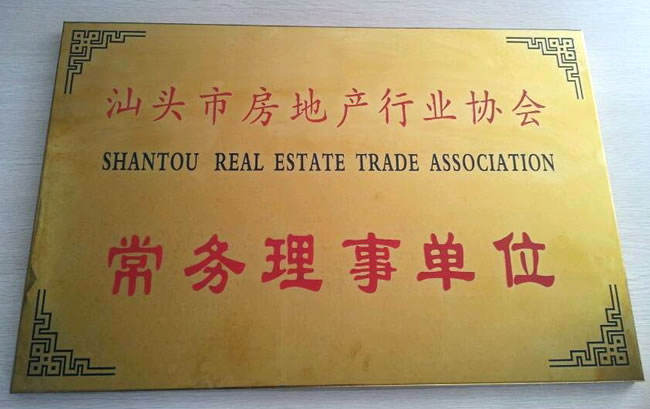 汕头市房地产行业协会授予海逸投资（集团）有限公司为常务理事单位